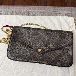 Louis Vuitton Monogram Envelope Wallet on Chain Clutch